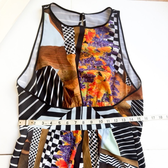 Clover Canyon Sleeveless Empire Waist Multicolor Geometric Stretch Maxi Dress S - Picture 5 of 10